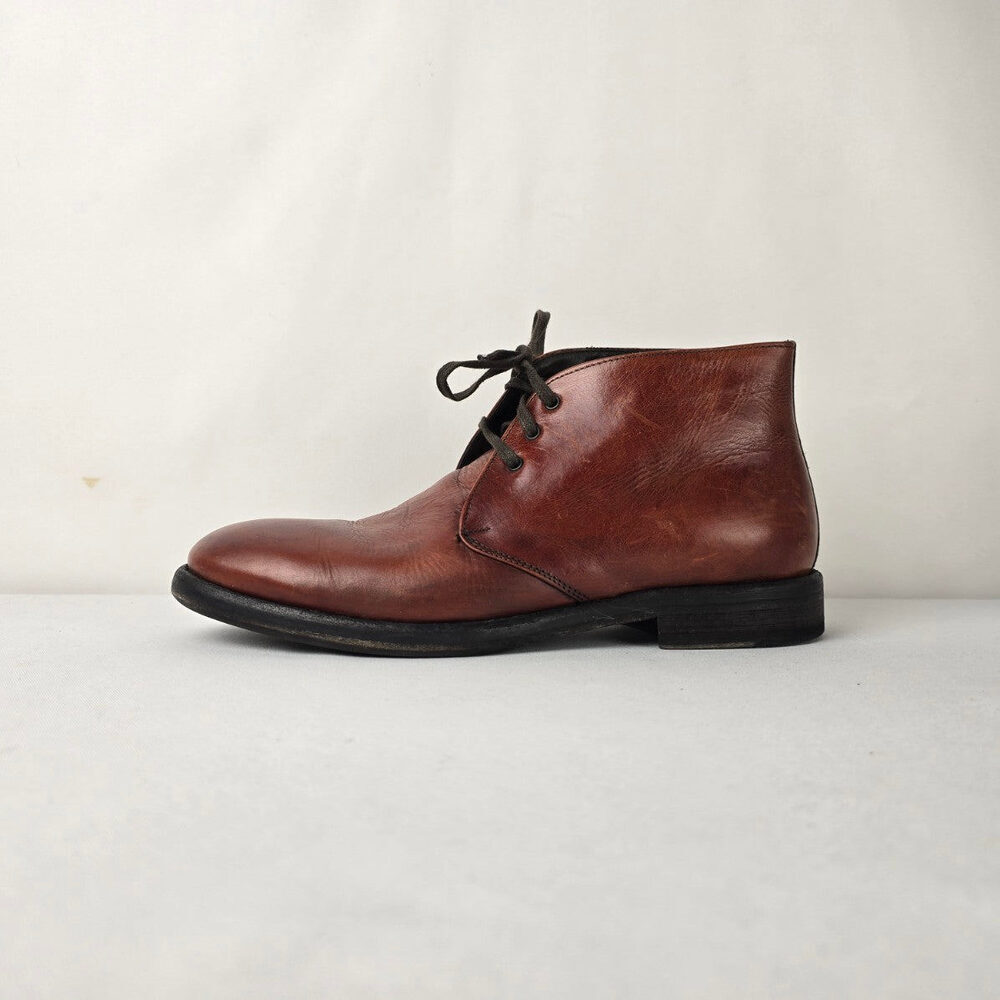 Gravitypope Brown Leather Chukka Boots Made in Italy Size 11 Lace Up Ankle Boots